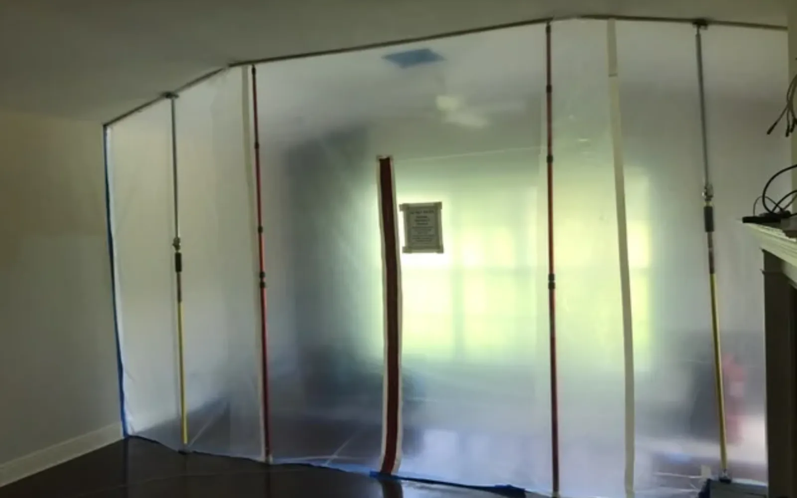 A fully contained mold remediation job, representing the importance of proper contamination control during mold remediation in Lexington