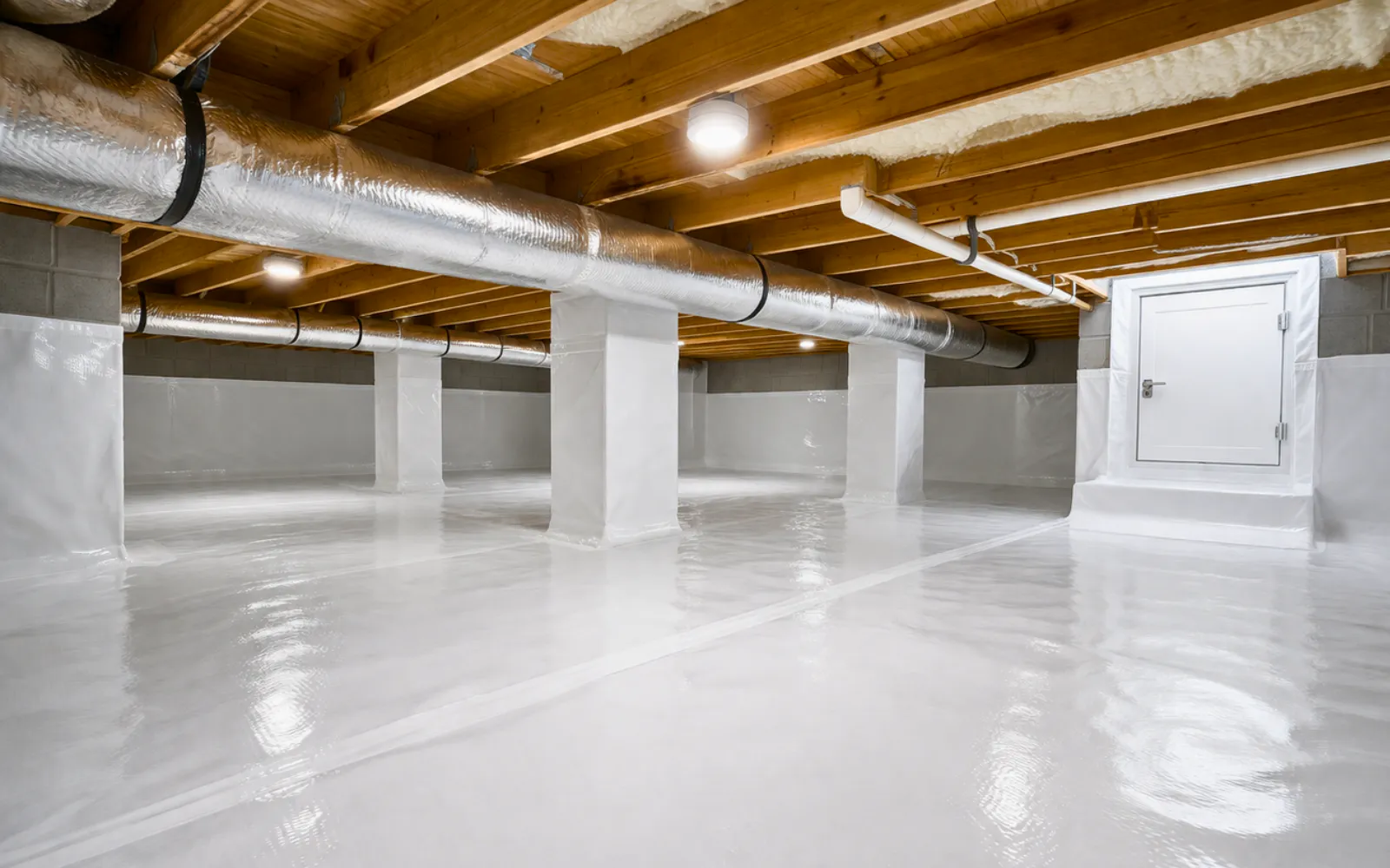 A completed full crawlspace encapsulation project by Spotless