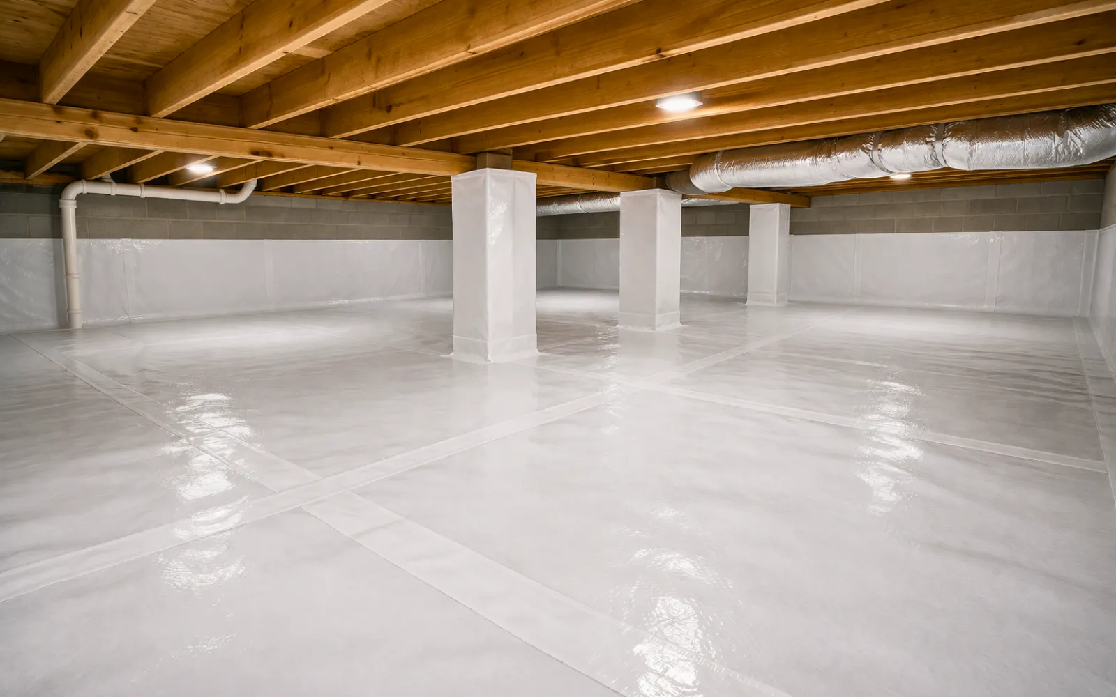 A completed crawlspace barrier installation in Lexington KY by Spotless